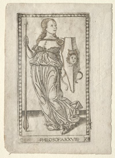 Filosofia dai Tarocchi, serie C: Arti Liberali, #28, prima del 1467 da Master of the E Series Tarocchi