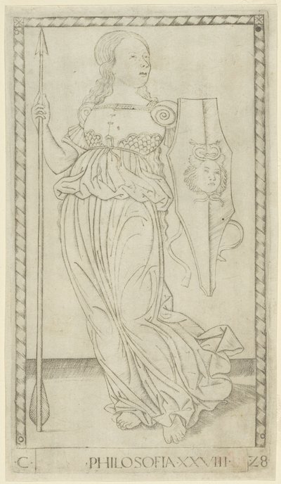 Filosofia, tavola 28 da Arti e Scienze da Master of the E Series Tarocchi