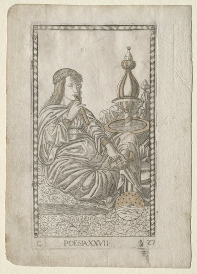 Poesia dai Tarocchi, serie C: Arti Liberali, n. 27 da Master of the E Series Tarocchi