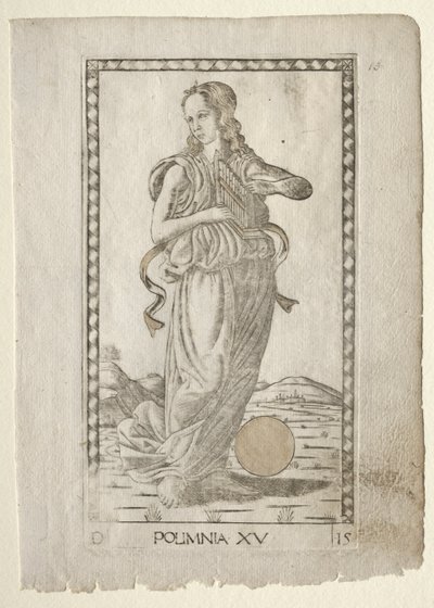 Polimnia inni eroici dalla serie Tarocchi D..., prima del 1467 da Master of the E Series Tarocchi