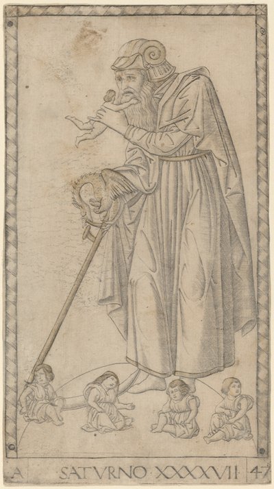 Saturno da Master of the E Series Tarocchi