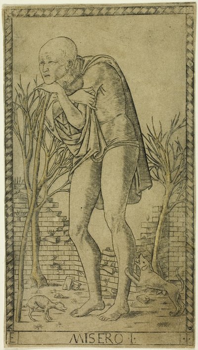 Il Mendicante, prima tavola da Le Classi e le Condizioni degli Uomini da Master of the E Series Tarocchi