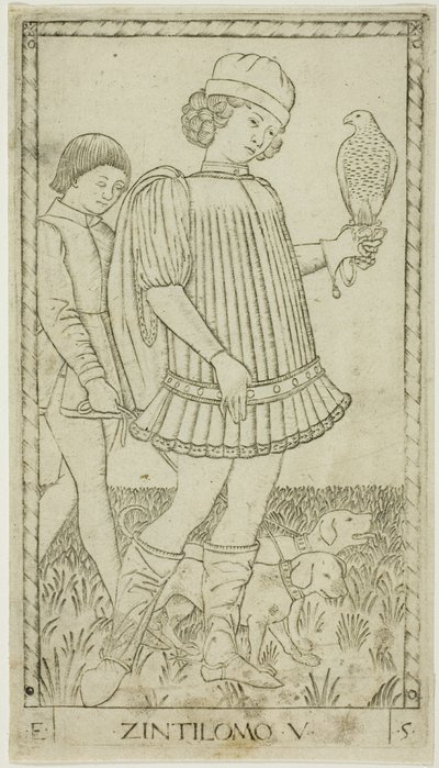 Il gentiluomo, tavola cinque da Le classi e le condizioni degli uomini da Master of the E Series Tarocchi