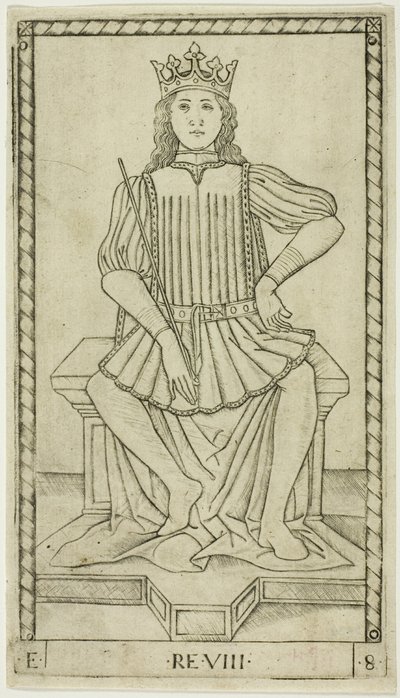 Il re, tavola otto da Le classi e le condizioni degli uomini da Master of the E Series Tarocchi