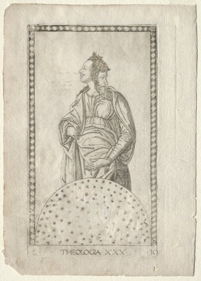 Teologia dai Tarocchi, serie C: Arti Liberali, #30, prima del 1467 da Master of the E Series Tarocchi