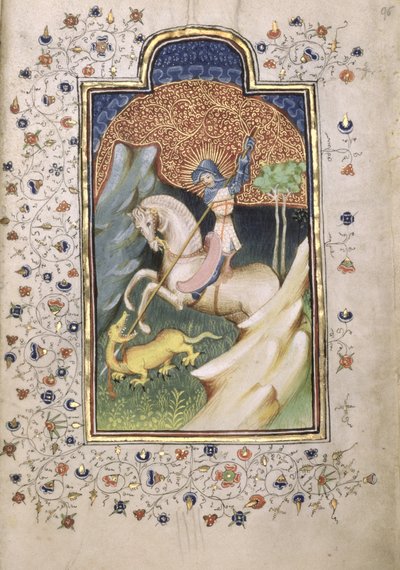 San Giorgio che combatte il drago, 1420-30 da Master of the Embroidered Foliage