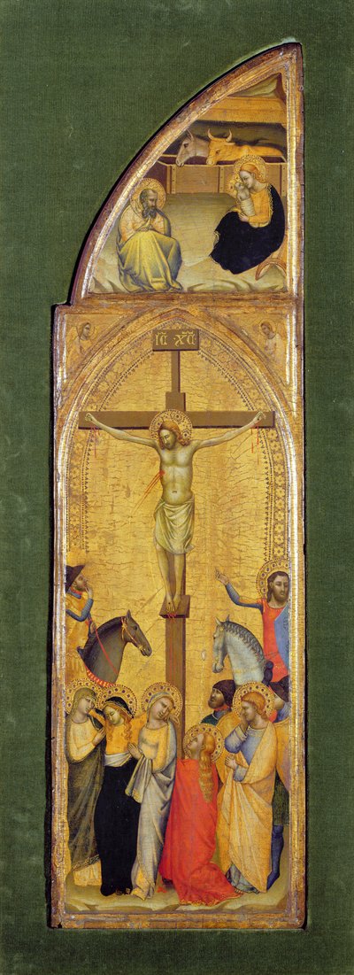 La Crocifissione (olio su tavola) da Master of the Fabriano Altarpiece (attr. to)