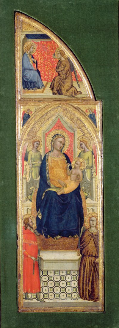 La Vergine e il Bambino in trono (olio su tavola) da Master of the Fabriano Altarpiece (attr. to)