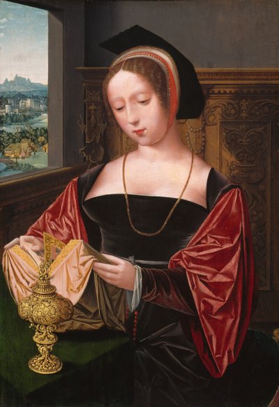 Una signora che legge (Santa Maria Maddalena) da Master of the Female Half Lengths