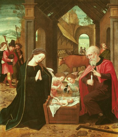 La Natività da Master of the Female Half Lengths