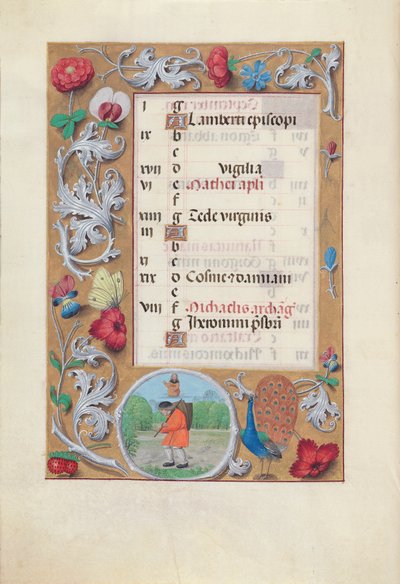 Ore della regina Isabella la Cattolica, regina di Spagna:  Fol. 10v, settembre da Master of the First Prayerbook of Maximillian