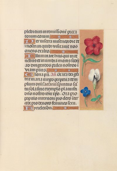 Ore della Regina Isabella la Cattolica, Regina di Spagna: Fol. 124r, c. 1500 da Master of the First Prayerbook of Maximillian
