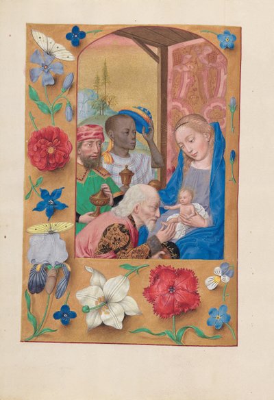 Ore di Isabella la Cattolica, Regina di Spagna: Fol. 136v, Adorazione dei Magi, c. 1500 da Master of the First Prayerbook of Maximillian