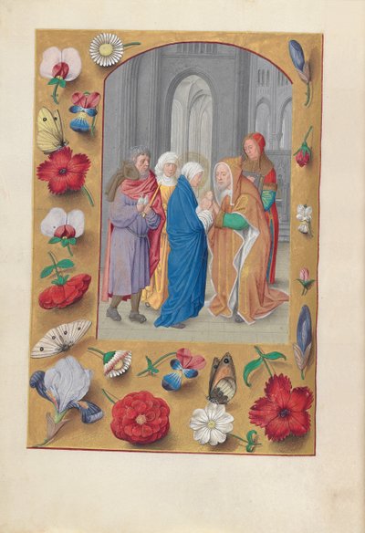 Ore di Isabella la Cattolica, Regina di Spagna: Fol. 141v, Presentazione al Tempio, c1500 da Master of the First Prayerbook of Maximillian