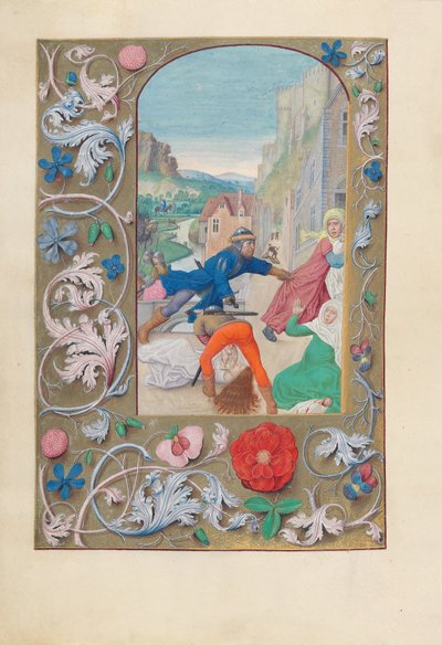 Ore della regina Isabella la Cattolica, regina di Spagna:  Fol. 146v, Massacro degli Innocenti e fuga in Egitto da Master of the First Prayerbook of Maximillian