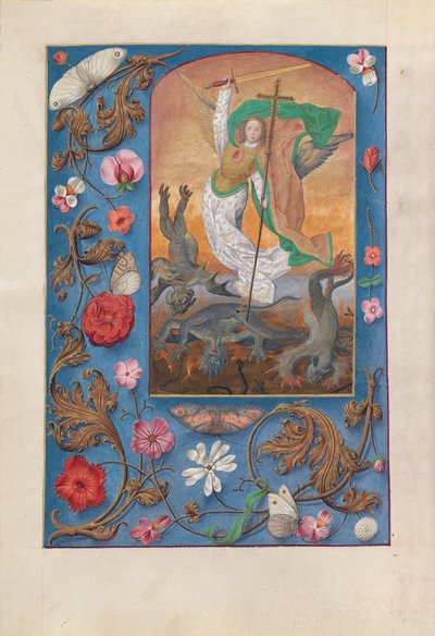 Ore della regina Isabella la Cattolica, regina di Spagna:  Fol. 167v, San Michele da Master of the First Prayerbook of Maximillian