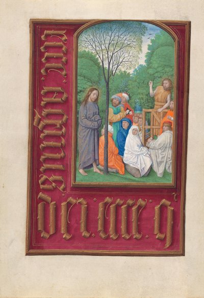 Ore di Isabella la Cattolica, Regina di Spagna: Fol. 169v, San Giovanni Battista, c. 1500 da Master of the First Prayerbook of Maximillian