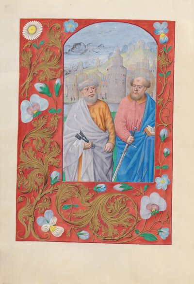 Ore di Isabella la Cattolica, regina di Spagna: Fol. 173v, Santi Pietro e Paolo, c. 1500 da Master of the First Prayerbook of Maximillian