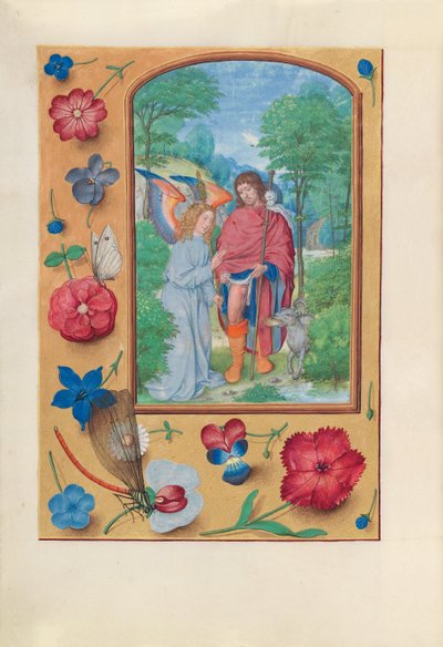 Ore di Isabella la Cattolica, Regina di Spagna: Fol. 181v, San Rocco, c. 1500 da Master of the First Prayerbook of Maximillian