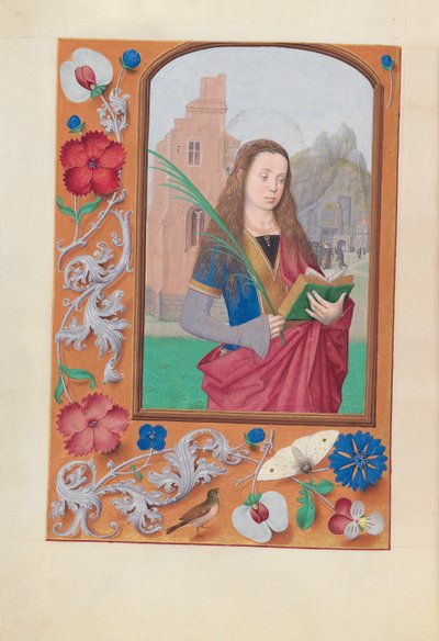 Ore di Isabella la Cattolica, Regina di Spagna: Fol. 191v, Santa Barbara da Master of the First Prayerbook of Maximillian