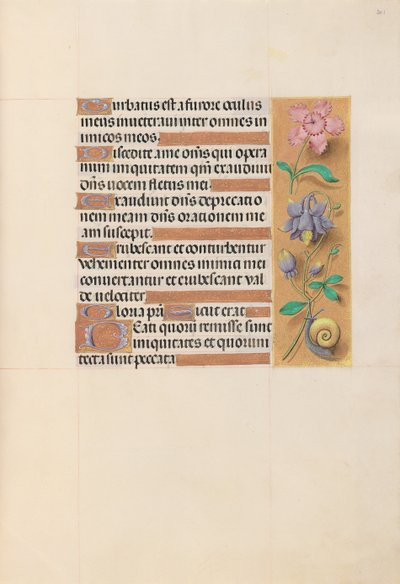 Ore della Regina Isabella la Cattolica, Regina di Spagna: Fol. 201r da Master of the First Prayerbook of Maximillian