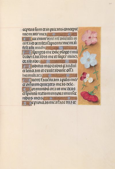 Ore di Isabella la Cattolica, regina di Spagna: Fol. 205r, c. 1500 da Master of the First Prayerbook of Maximillian