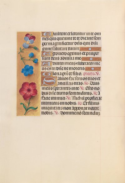 Ore di Isabella la Cattolica, regina di Spagna: Fol. 215v, c. 1500 da Master of the First Prayerbook of Maximillian