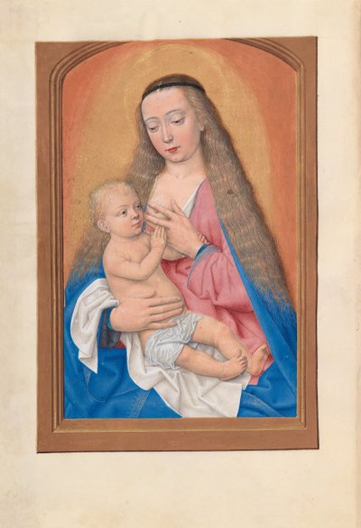 Ore di Isabella la Cattolica, Regina di Spagna: Fol. 257v, Madonna col Bambino da Master of the First Prayerbook of Maximillian