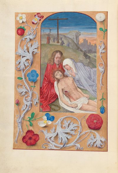 Ore di Isabella la Cattolica, Regina di Spagna: Fol. 260v, Lamentazione, c. 1500 da Master of the First Prayerbook of Maximillian