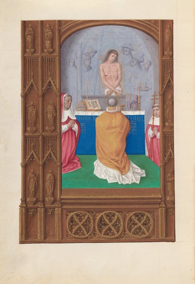 Ore della regina Isabella la Cattolica, regina di Spagna: Fol. 264v, Messa di San Gregorio, c. 1500 da Master of the First Prayerbook of Maximillian