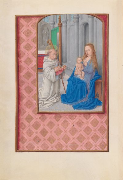 Ore di Isabella la Cattolica, Regina di Spagna: Fol. 267v, Visione di San Bernardo, c. 1500 da Master of the First Prayerbook of Maximillian