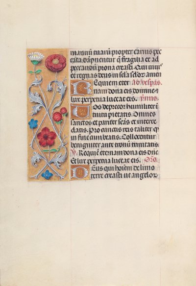 Ore di Isabella la Cattolica, regina di Spagna: Fol. 28v, c. 1500 da Master of the First Prayerbook of Maximillian