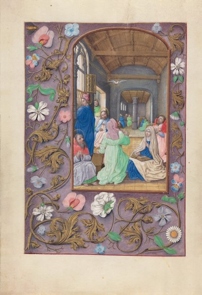 Ore della Regina Isabella la Cattolica, Regina di Spagna: Fol. 31v, Pentecoste da Master of the First Prayerbook of Maximillian