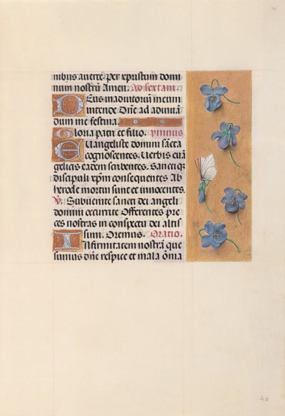 Ore di Isabella la Cattolica, regina di Spagna: Fol. 40r da Master of the First Prayerbook of Maximillian