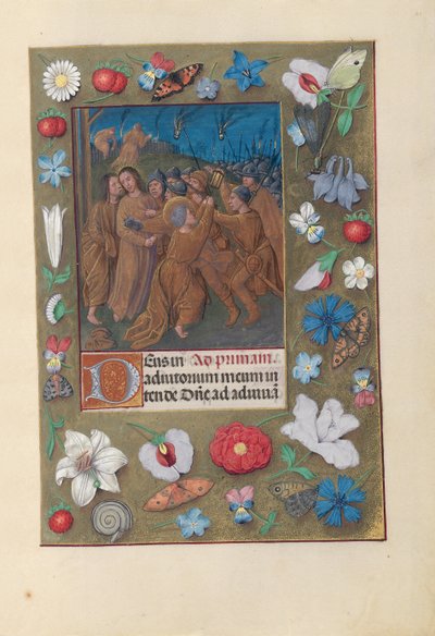 Ore di Isabella la Cattolica, Regina di Spagna: Fol. 61r, Bacio di Giuda, c. 1500 da Master of the First Prayerbook of Maximillian