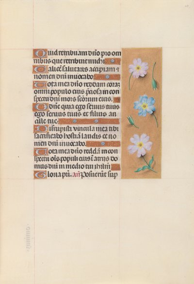 Ore di Isabella la Cattolica, Regina di Spagna: Fol. 67r, c. 1500 da Master of the First Prayerbook of Maximillian