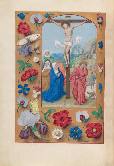 Ore di Isabella la Cattolica, Regina di Spagna: Fol. 72v, Crocifissione, c. 1500 da Master of the First Prayerbook of Maximillian