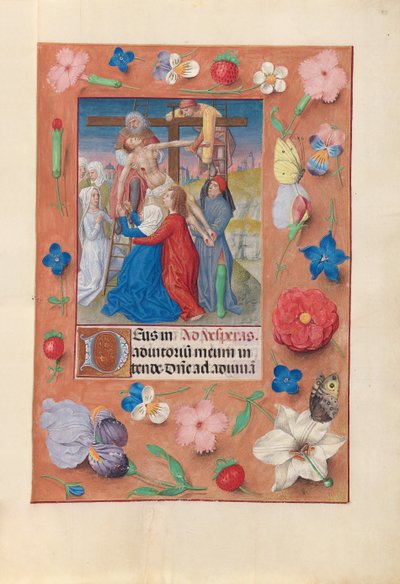 Ore di Isabella la Cattolica, Regina di Spagna: Fol. 73r, Discesa dalla Croce, c. 1500 da Master of the First Prayerbook of Maximillian