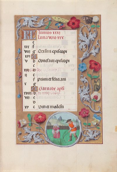 Ore della regina Isabella la Cattolica, regina di Spagna:  Fol. 7r, giugno da Master of the First Prayerbook of Maximillian