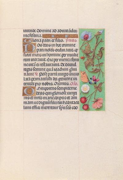 Ore di Isabella la Cattolica, regina di Spagna: Fol. 82r da Master of the First Prayerbook of Maximillian