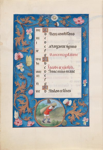 Ore della regina Isabella la Cattolica, regina di Spagna:  Fol. 8v, luglio da Master of the First Prayerbook of Maximillian