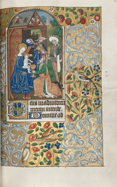 Libro delle Ore Uso di Rouen: fol. 64r, Adorazione dei Magi da Master of the Geneva Latini