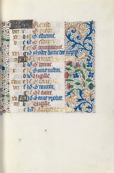 Libro delle Ore Uso di Rouen: fol. 8r, c. 1470 da Master of the Geneva Latini