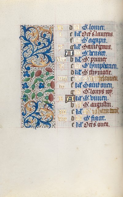 Libro delle Ore Uso di Rouen: fol. 8v da Master of the Geneva Latini