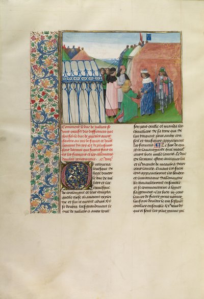 Il re Carlo VI di Francia riceve il duca di Jülich da Master of the Getty Froissart