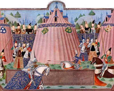 Le giostre di St Inglevert, Francia, 1470-1475, c1900-1920 da Master of the Harley Froissart