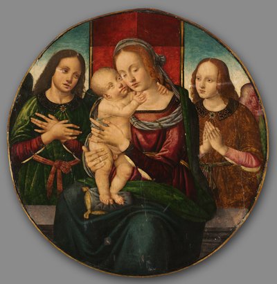 Vergine e Bambino con angeli, inizio 1500 da Master of the Holden Tondo