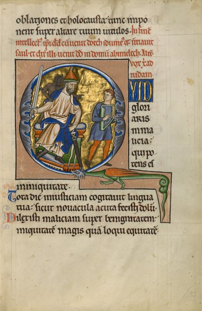 D iniziale: Davide davanti a Saul da Master of the Ingeborg Psalter