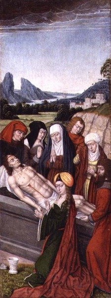 La sepoltura da Master of the Legend of St. Ursula (circle)