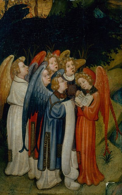 Un coro di angeli, frammento, probabilmente della Natività da Master of the Lindau Lamentation